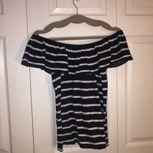 Off the shoulder stripe top